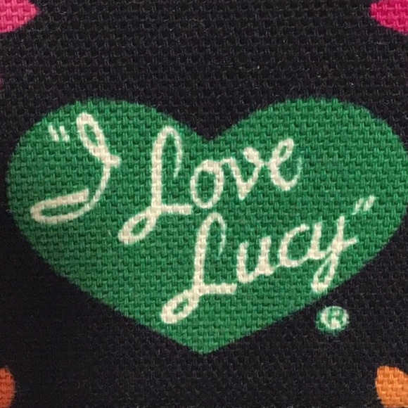 “I Love Lucy” Wallet, Black with Hearts, Flowers, and Gigham - Picture 2 of 7